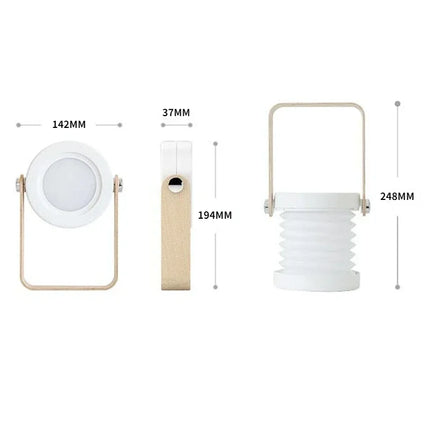 Portable Table Lamp with 360° Adjustable Head | Folding Lantern with Touch Dimming for Indoor and Outdoor Use