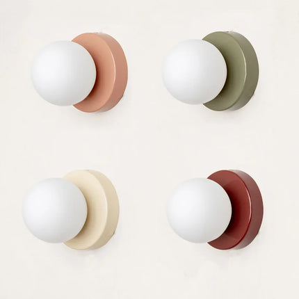 Macaron LED Wall Lamp with Frosted Glass Globe | Modern Ambient Lighting for Stylish Interiors