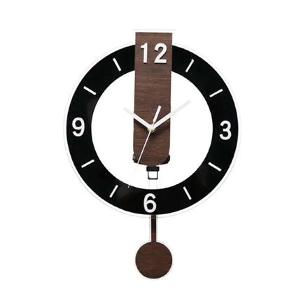 Minimalist Pendulum Wall Clock with Silent Quartz Movement | Modern Acrylic and Wood Design for Calming Elegance