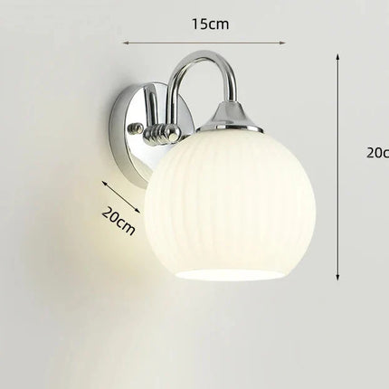 Chrome Wall Lamp with Frosted Glass Globe | Modern Minimalist Design for Soft Ambient Lighting