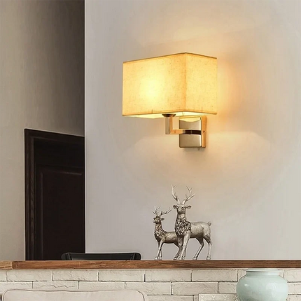Wall Lamp with LED Reading Arm & Fabric Shade | Modern Dual Lighting Design for Bedside Comfort