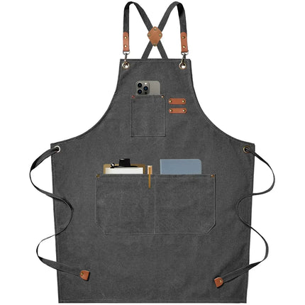Durable Canvas Kitchen Apron with Adjustable Fit | Unisex Workwear for Chefs and Baristas