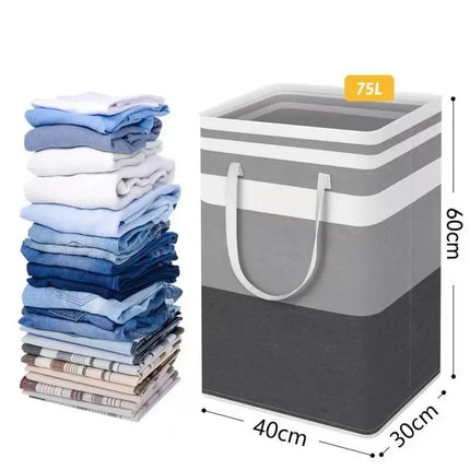 75L Waterproof Laundry Basket with Foldable Design | Durable Fabric Hamper with Handles for Easy Storage