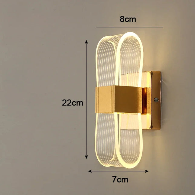 Modern Wall Sconces for Bedroom, Gold LED Wall Light Fixture, Sconce Lamp for Hallway, Living Room Wall Lamp_03