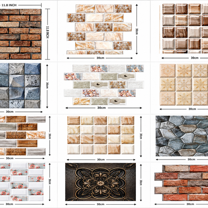 Self-Adhesive Wall Tiles for Easy Home Makeover | Decorative Design for Instant Style Upgrade (Set of 10)