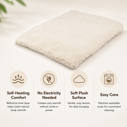 Self-Heating Cat Pad with Cozy Luxurious Design | Warm, Non-Electric Resting Spot for Ultimate Comfort