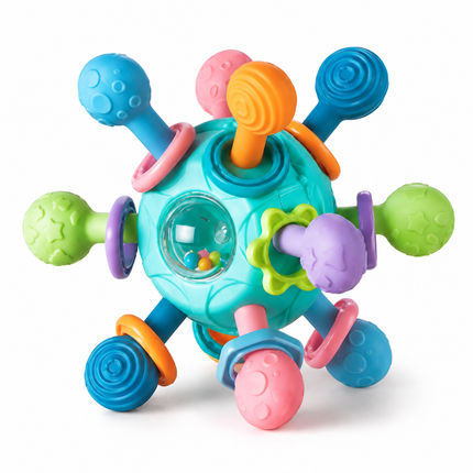 Sensory Ball Infant Toy with Textured Surfaces & Rattle | Promotes Motor Skills for Teething Babies