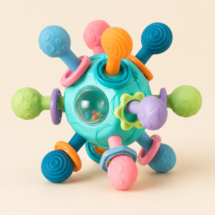 Sensory Ball Infant Toy with Textured Surfaces & Rattle | Promotes Motor Skills for Teething Babies