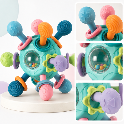 Sensory Ball Infant Toy with Textured Surfaces & Rattle | Promotes Motor Skills for Teething Babies