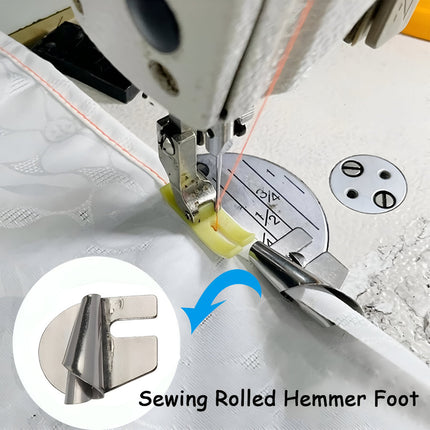 Stainless Steel Sewing Hemmer Foot Tool Set for Precise Rolled Hems | Multiple Sizes for Versatile Fabric Projects