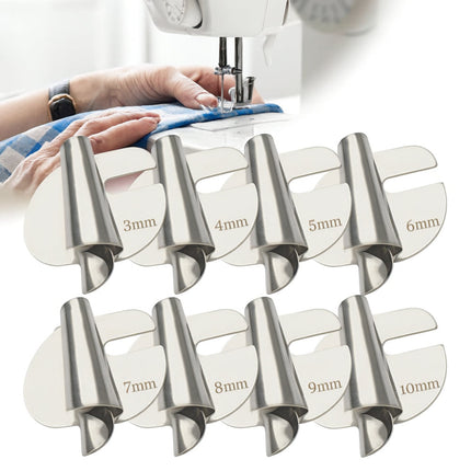 Stainless Steel Sewing Hemmer Foot Tool Set for Precise Rolled Hems | Multiple Sizes for Versatile Fabric Projects