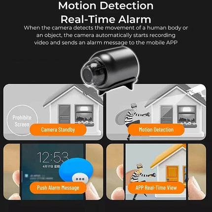 Mini WiFi Security Camera with HD Video & Night Vision | Remote Monitoring for Home and Office Safety