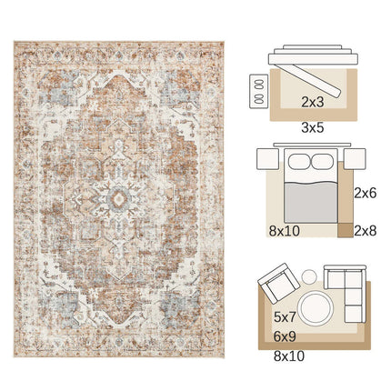 Area Rug for Living Room, Foldable Oriental Carpet with Non Slip Backing, Kitchen Rug and Bedroom Rug for Entryway_03