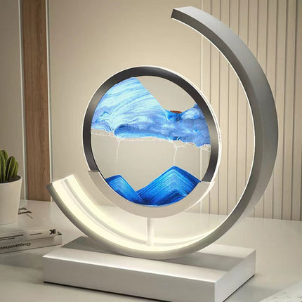 LED Table Lamp with Dynamic 3D Sand Art | 360° Rotation for Mesmerizing Ambient Lighting