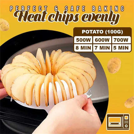 Microwave Potato Chip Maker Tray with Slotted Design for Oil Free Crisps and Homemade Snacks