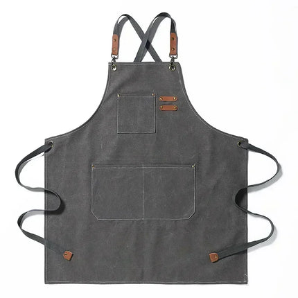 Durable Canvas Kitchen Apron with Adjustable Fit | Unisex Workwear for Chefs and Baristas