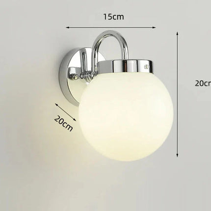 Chrome Wall Lamp with Frosted Glass Globe | Modern Minimalist Design for Soft Ambient Lighting