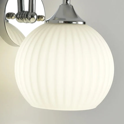 Chrome Wall Lamp with Frosted Glass Globe | Modern Minimalist Design for Soft Ambient Lighting