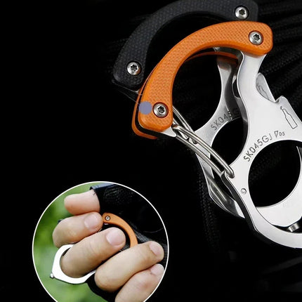 Emergency Glass Breaker Keychain Tool, Compact Car Escape Tool with Finger Ring and Spring Clip, 3 Colors, Everyday Carry