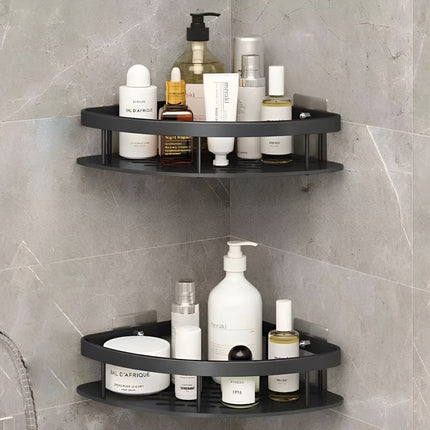 Rustproof Aluminum Shower Caddy Corner Shelf with 1 or 2 Layers | Wall-Mounted Storage for Organized Bathroom Essentials