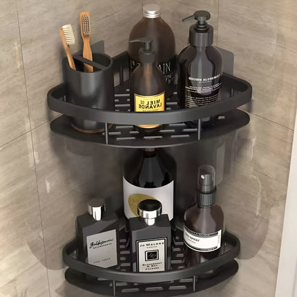 Rustproof Aluminum Shower Caddy Corner Shelf with 1 or 2 Layers | Wall-Mounted Storage for Organized Bathroom Essentials