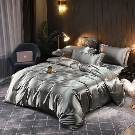 Cooling Duvet Cover Queen and King, Luxury Silk Bedding Set – image 6