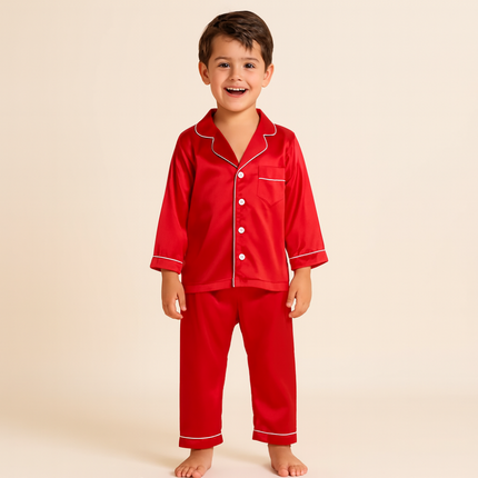 Kids Pajama Set with Button Top and Elastic Waist Pants | Comfortable Sleepwear for Bedtime and Lounging