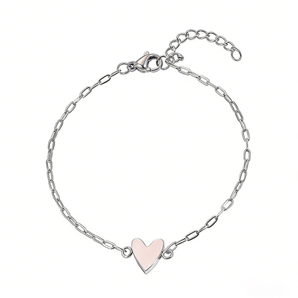 Adjustable Heart Chain Bracelet for Couples with Romantic Charm | Comfortable Jewelry Gift in Gold or Silver