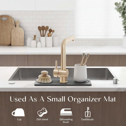 Fast-Drying Diatomite Sink Mat with Universal Faucet Cut-Out | Eco-Friendly Kitchen Countertop Solution