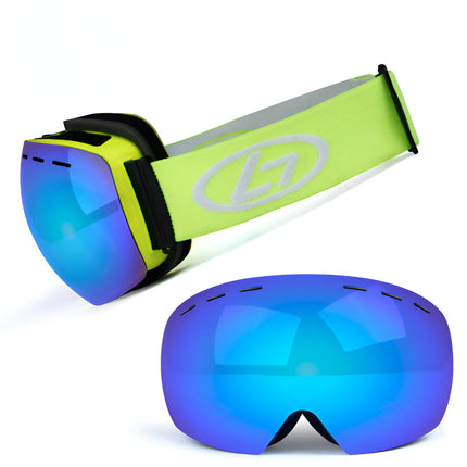 Frameless Ski Goggles with Interchangeable Lenses for Wide Vision | OTG Design for Prescription Glasses and Helmet Compatibility