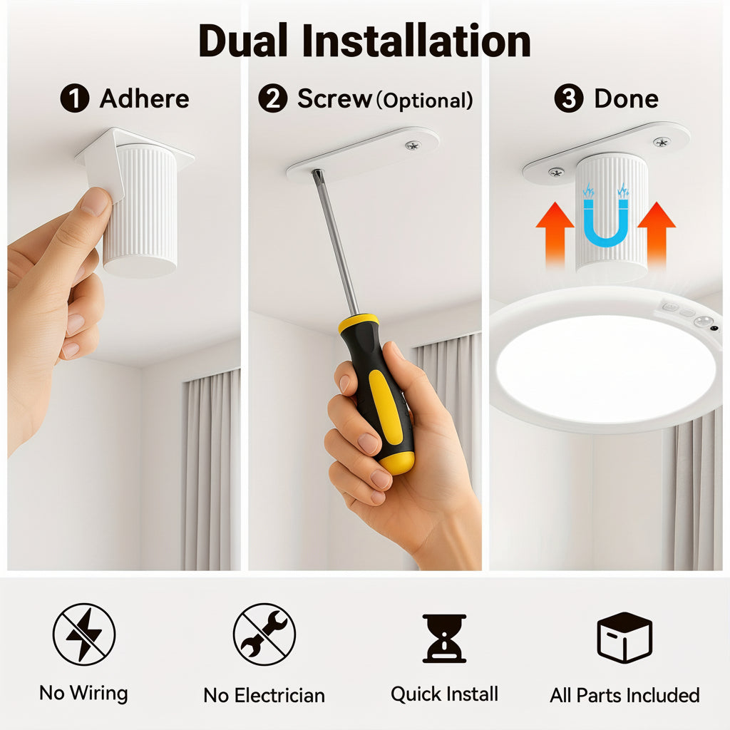 Smart Home Lighting | Motion Sensor Ceiling Light with Rechargeable Battery | Wireless Flush Mount Lamp for Effortless Illumination 4