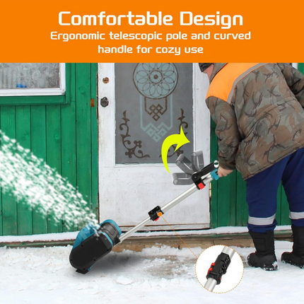 Cordless Snow Blower with Wide 10-Inch Clearing Path | Lightweight Battery-Powered Sweeper for Driveway and Deck Cleanup
