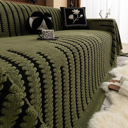 Plush Tufted Sofa Cover with Non-Slip Backing | Elegant Vintage Protection for Year-Round Comfort
