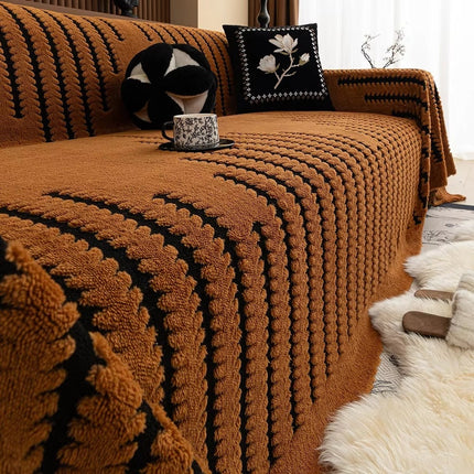 Plush Tufted Sofa Cover with Non-Slip Backing | Elegant Vintage Protection for Year-Round Comfort
