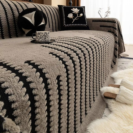 Plush Tufted Sofa Cover with Non-Slip Backing | Elegant Vintage Protection for Year-Round Comfort
