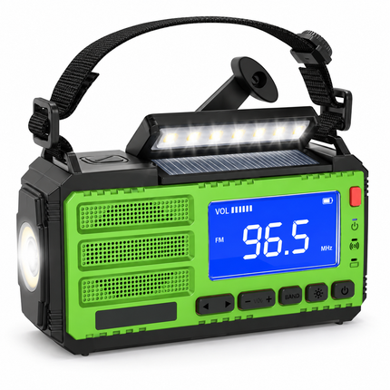 Portable Emergency Radio Solar Powered, Hand Crank Radio with LED Alarm Light, Solar Power Bank for Phone Charging_02