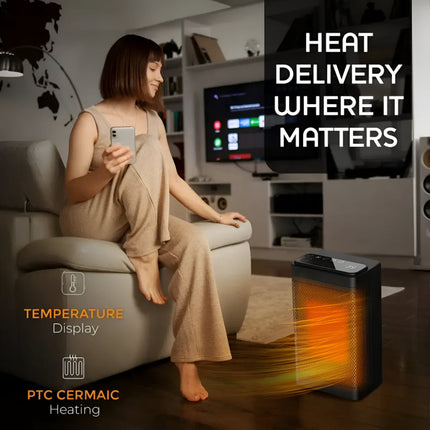 Indoor Space Heater with Adjustable Thermostat & Timer | Compact Electric Heater for Efficient Room Heating