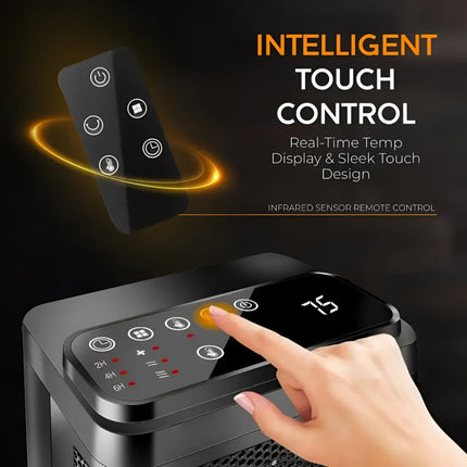Indoor Space Heater with Adjustable Thermostat & Timer | Compact Electric Heater for Efficient Room Heating
