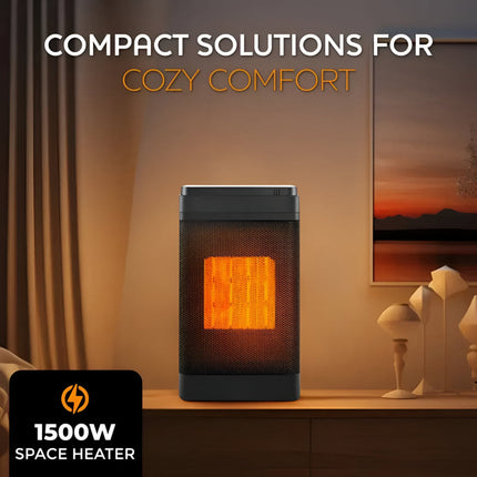Indoor Space Heater with Adjustable Thermostat & Timer | Compact Electric Heater for Efficient Room Heating