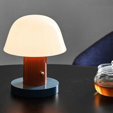 Mushroom Table Lamp with Rechargeable LED Light | Touch Control Dimming for Soft Ambient Atmosphere