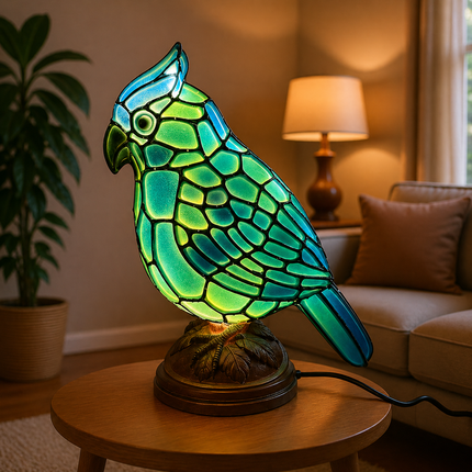 Decorative Table Lamp with USB Powered Design & Red Cardinal Bird Look | Soft Ambient Lighting for Home or Office