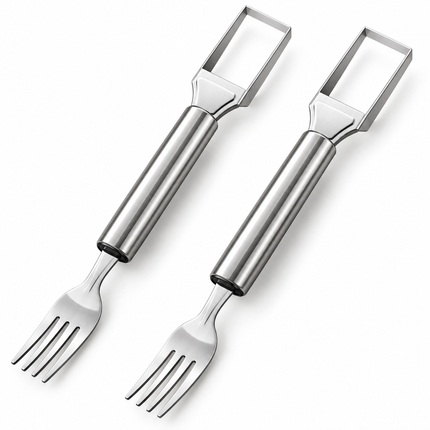 Fruit Slicer Stainless Steel, Watermelon Cutter with Serving Fork, Stainless Steel Kitchen Tool for Fruit Platters_02