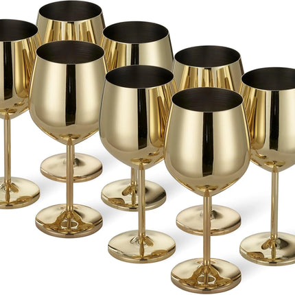 Stainless Steel Wine Glasses with Gold Finish | Shatterproof Drinkware for Elegant Entertaining 7