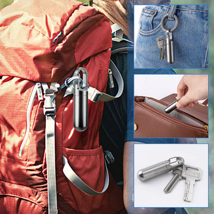 Keychain Pill Box Waterproof, Small Travel Pill Case