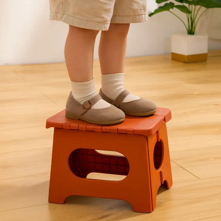 Portable Folding Step Stool with Durable Plastic Frame | Lightweight Height Booster for Home Use