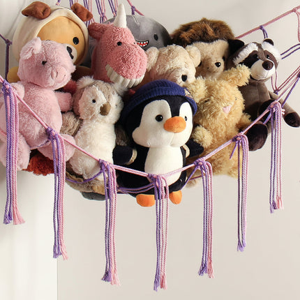 Macrame Toy Storage Hammock for Stuffed Animals | Durable Organizer for Space-Saving Home Decor