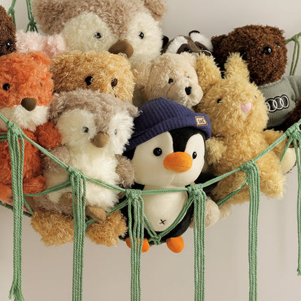 Macrame Toy Storage Hammock for Stuffed Animals | Durable Organizer for Space-Saving Home Decor