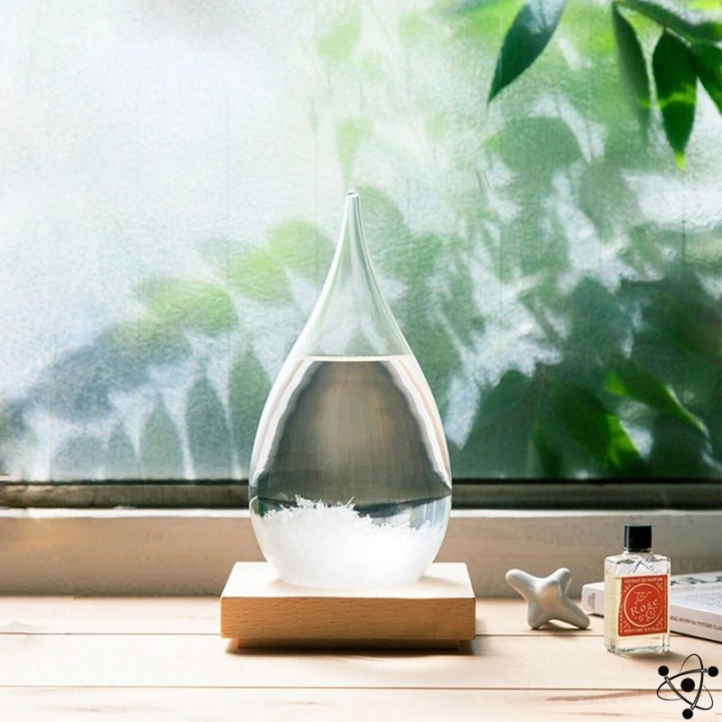 Storm Glass | Unique Weather Predictor with Elegant Wooden Base | Postmodern Decor for Accurate Forecasting 2