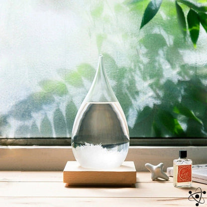 Storm Glass | Unique Weather Predictor with Elegant Wooden Base | Postmodern Decor for Accurate Forecasting 2