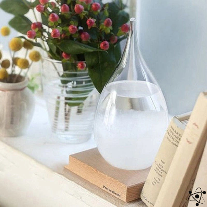 Storm Glass | Unique Weather Predictor with Elegant Wooden Base | Postmodern Decor for Accurate Forecasting 3